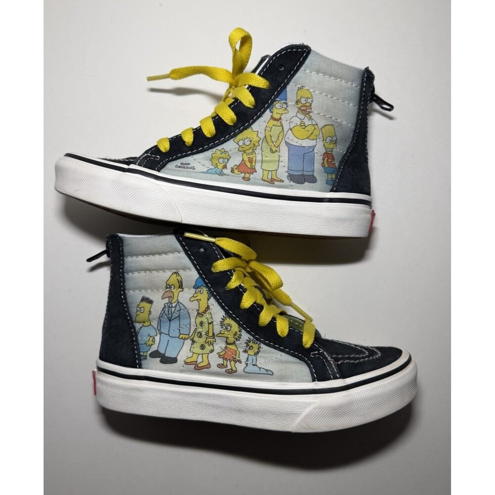 Vans x The Simpsons Sk8-Hi Zip Shoes Kids Sz 13.5 Simpsons Family High Top Youth